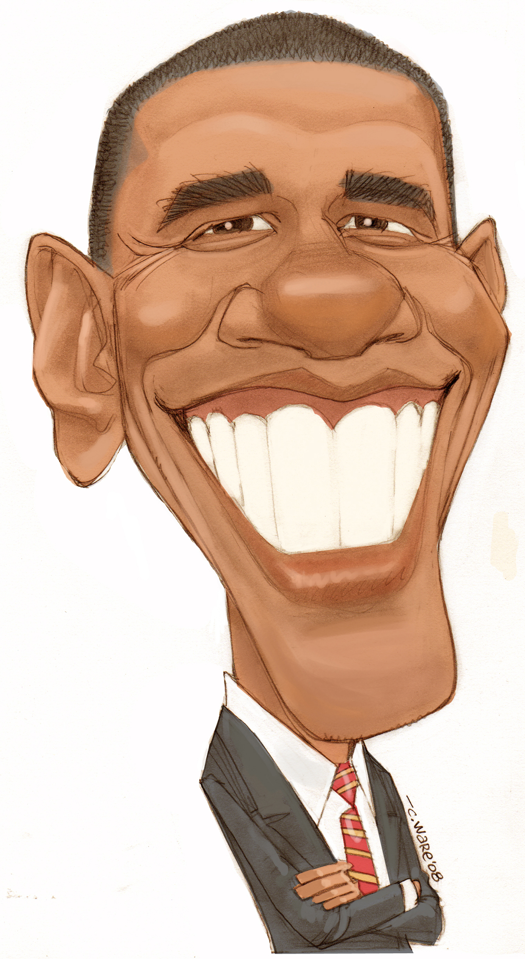 Шарж портрет Барак Обама